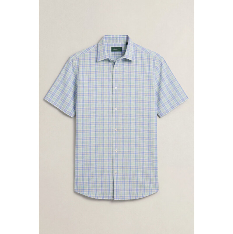 KOŠILE GANT REG POPLIN MULTI CHECK SS SHIRT LAVENDER BLUE