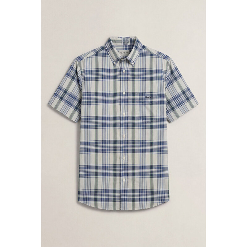 KOŠILE GANT REG INDIAN MADRAS CHECK SS SHIRT FADED DENIM