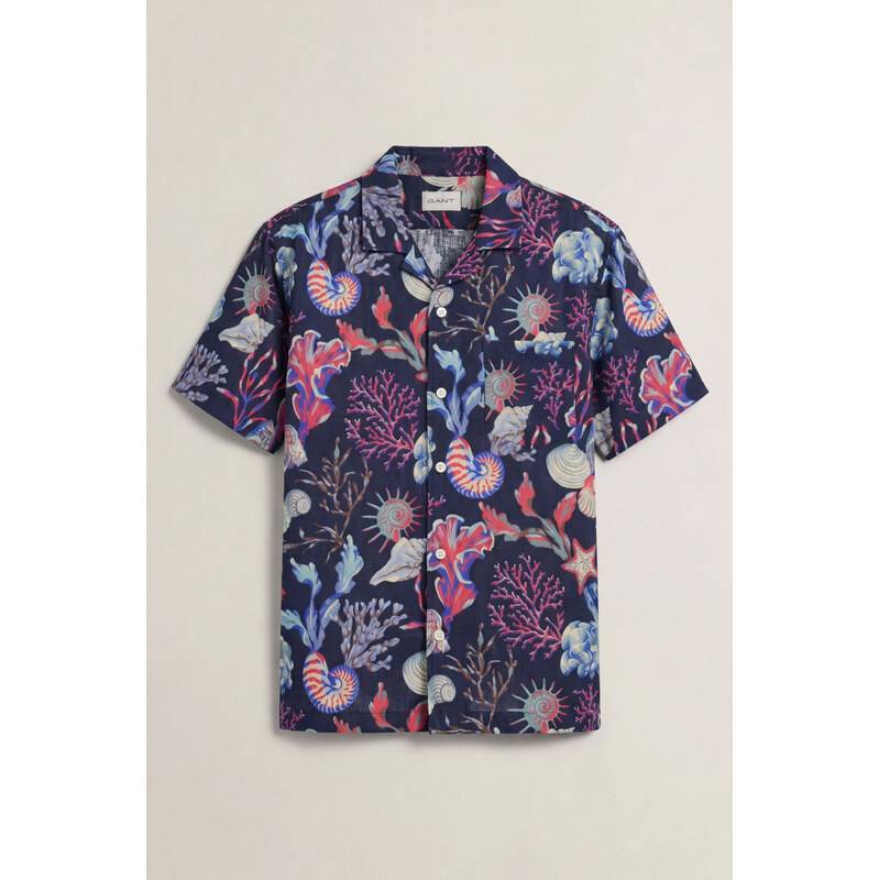 KOŠILE GANT REG AOP CAMP COLLAR SHIRT CLASSIC BLUE