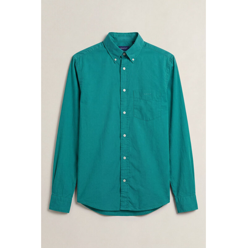 KOŠILE GANT REG GMNT DYED COTTON VOILE SHIRT AQUA BLUE