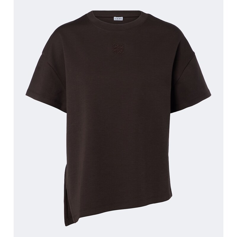 Loewe Anagram asymmetrical cotton-blend T-shirt
