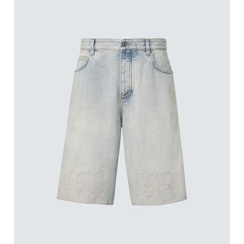 Loewe Anagram faded denim Bermuda shorts