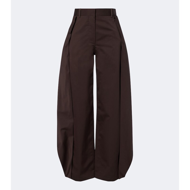 Loewe Cotton and silk gabardine barrel-leg pants