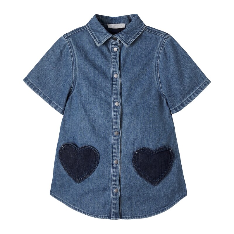Stella McCartney Kids Patch-appliquÃ denim shirt dress