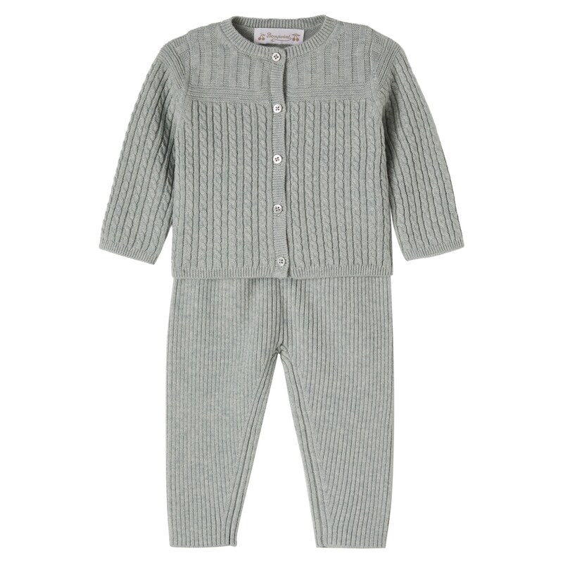 Bonpoint Baby Lavina wool and cotton cardigan and pants set