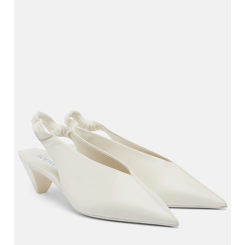 Loewe Origami Cubic leather slingback pumps