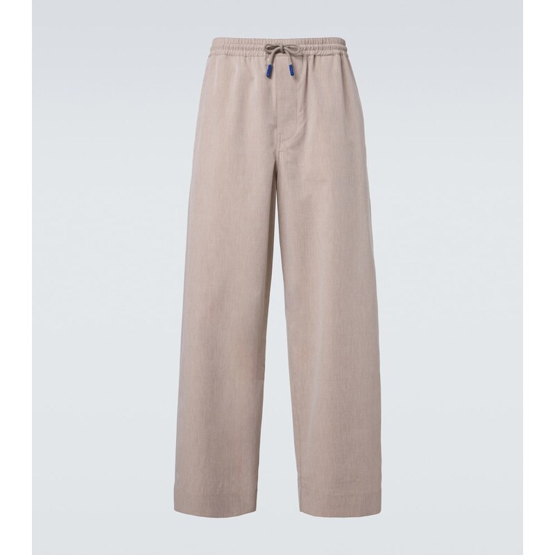 Loewe Wool and cotton wide-leg pants