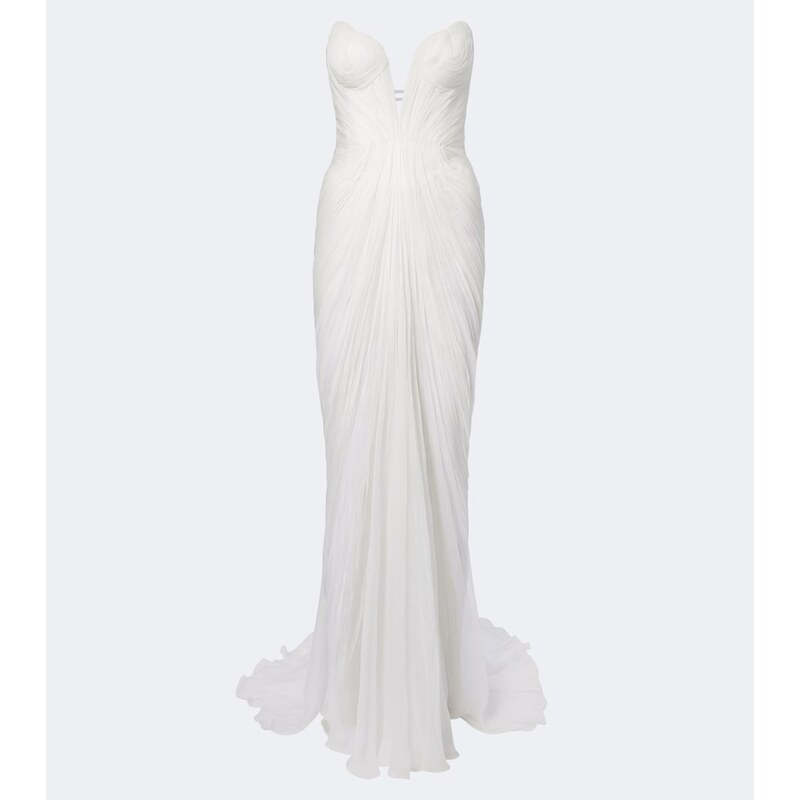 Maria Lucia Hohan Cecilia draped silk muslin bustier gown