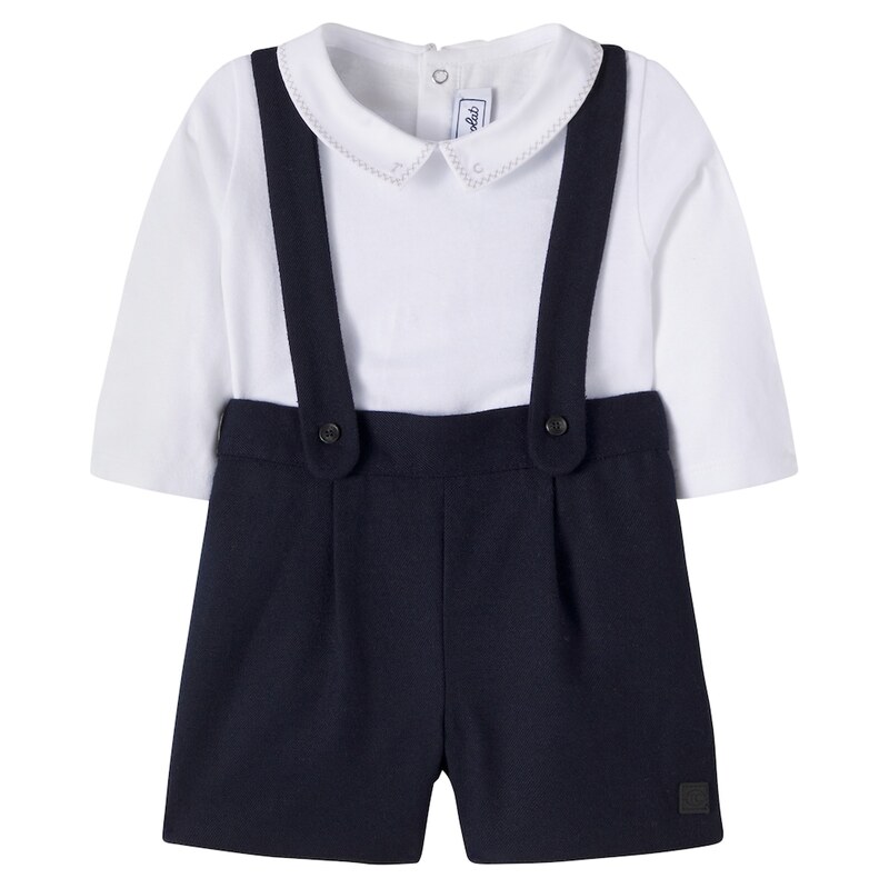 Tartine et Chocolat Baby cotton bodysuit and overalls set