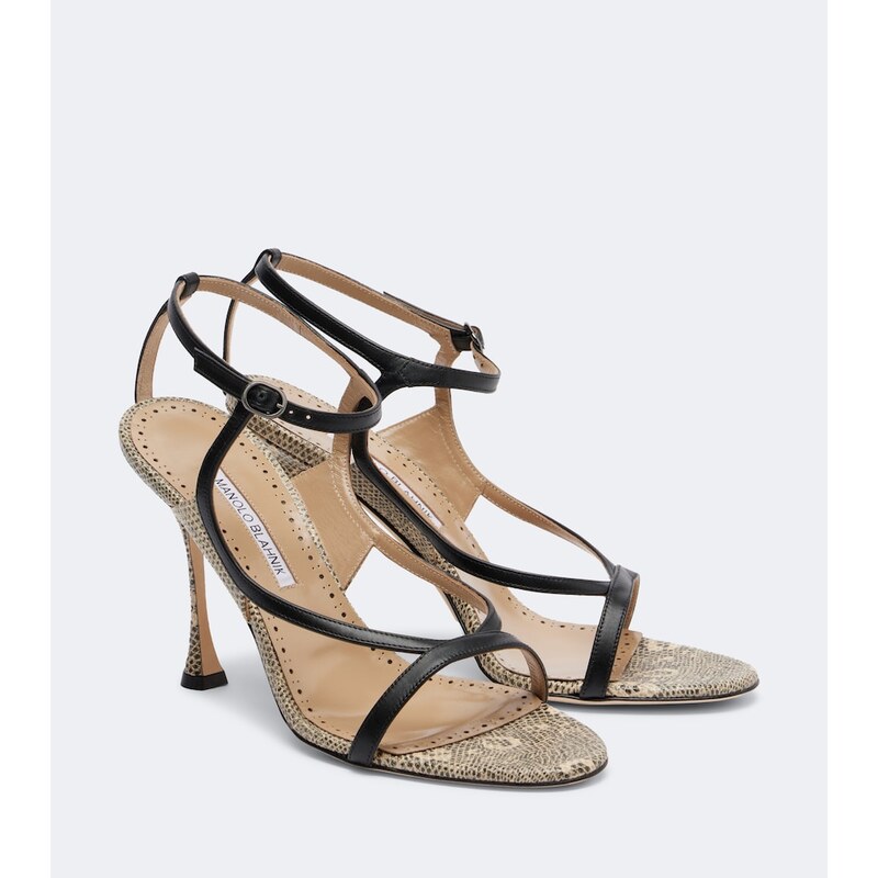 Manolo Blahnik Tibula snake-effect leather sandals
