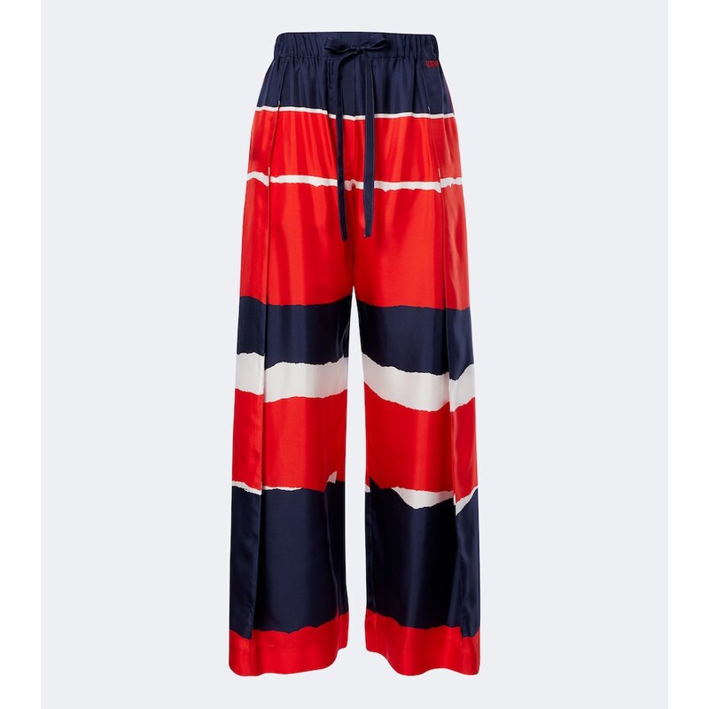 Loewe Printed silk twill wide-leg pants