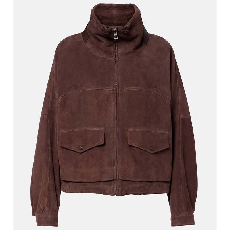Loewe Leather-trimmed suede jacket