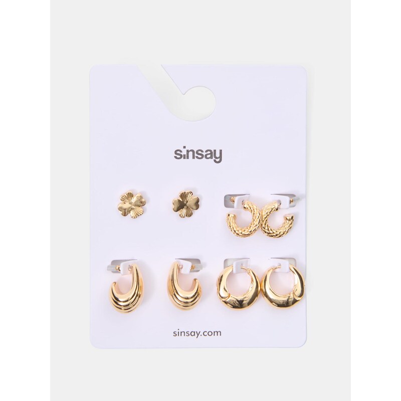 Sinsay - Zlaté náušnice 4 pack - zlatá
