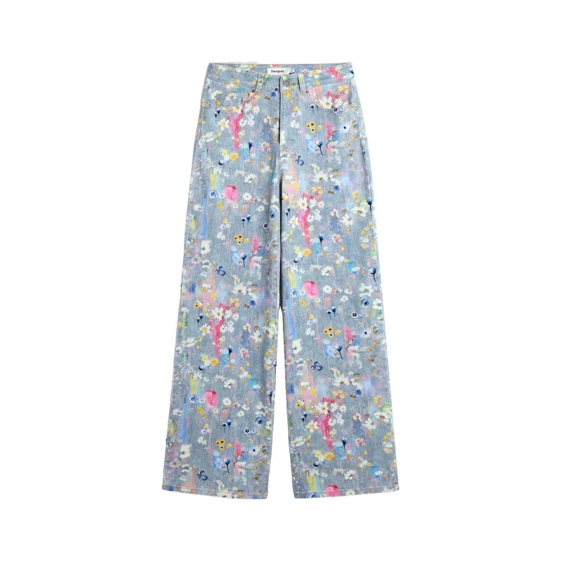 Desigual Džíny modrá džínovina / světlemodrá / žlutá / pitaya