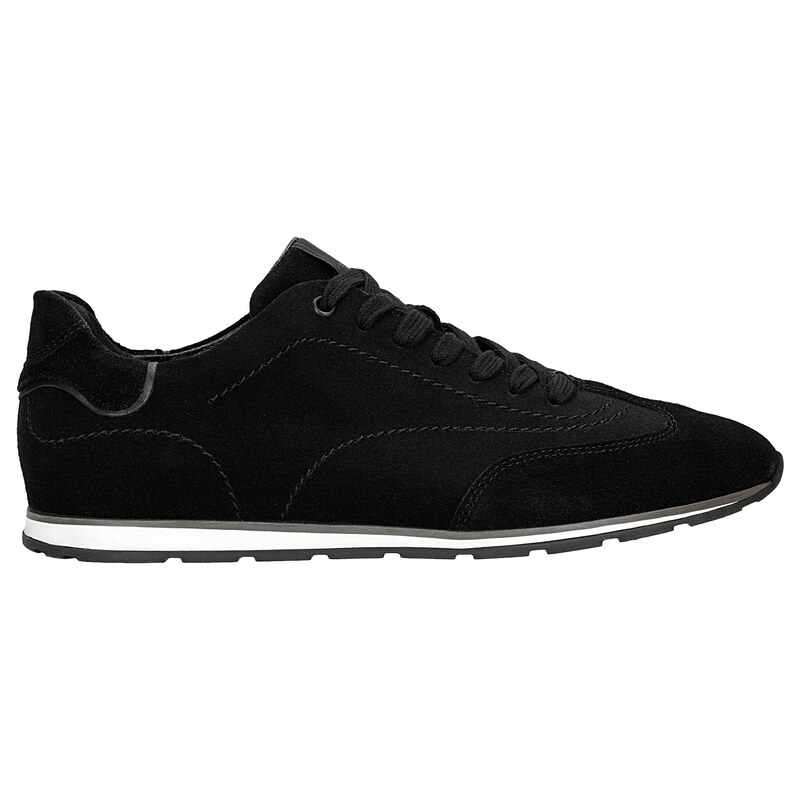 Wojas Černé Pánské Sneakers Ze Semišové Štípenky
