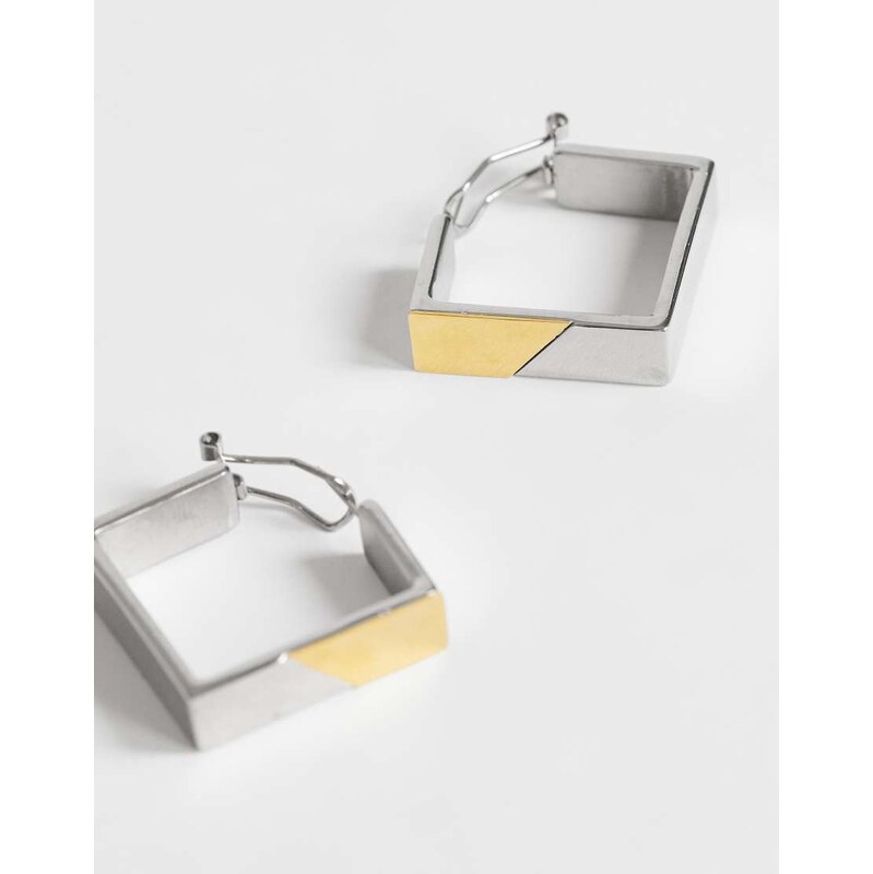 Topshop Delia waterproof stainless steel square hoop earring in