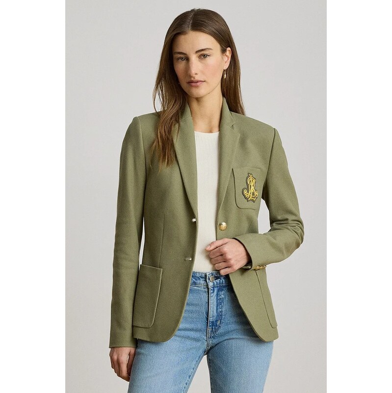 Lauren Ralph Lauren jednořadé sako dámské bavlněné s elastanem