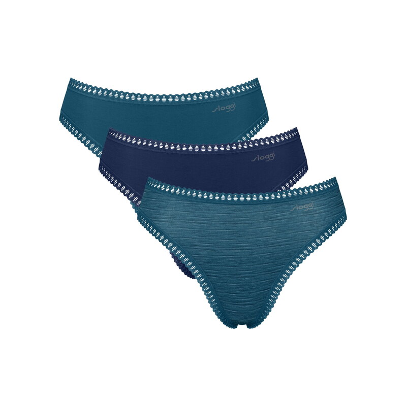 Dámské kalhotky SLOGGI GO CRUSH HIGH LEG 3PACK TURQUOISE