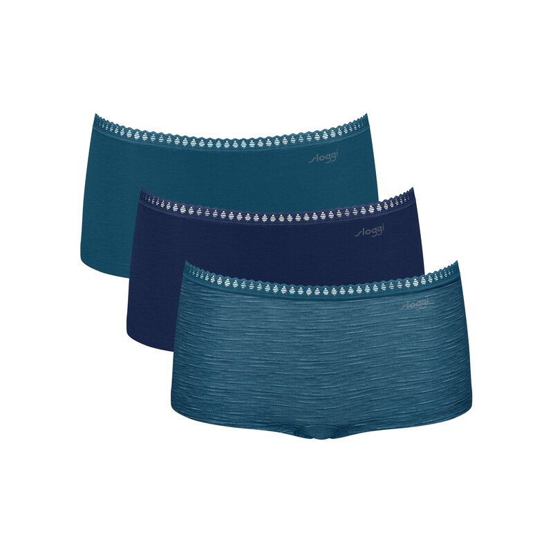 Dámské kalhotky SLOGGI GO CRUSH SHORT 3PACK TURQUOISE