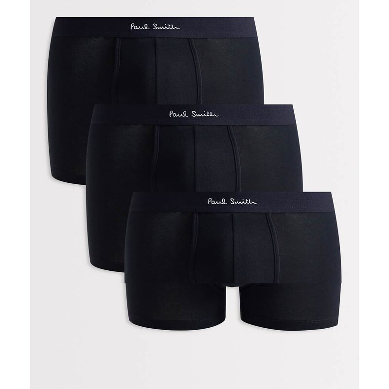 PS Paul Smith trunks 3 pack with black waistband in black