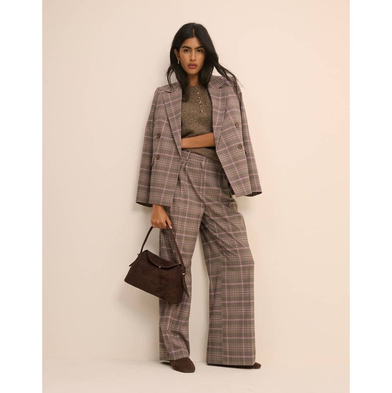 Nobodys Child tailored wide leg suit trouser co-ord in pink