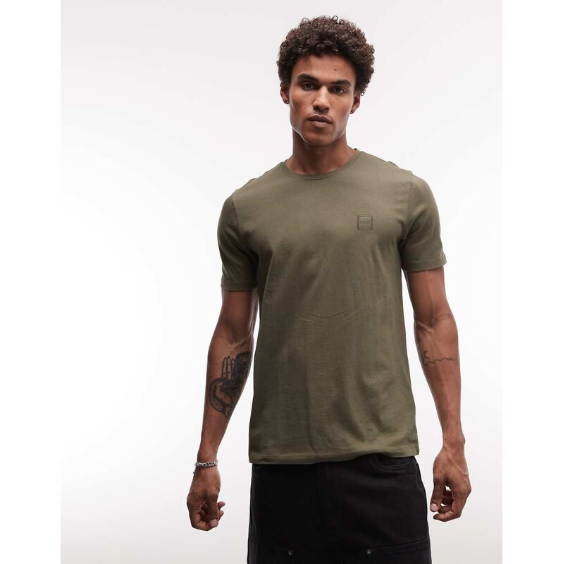 BOSS Orange Tales logo t-shirt in khaki-Green