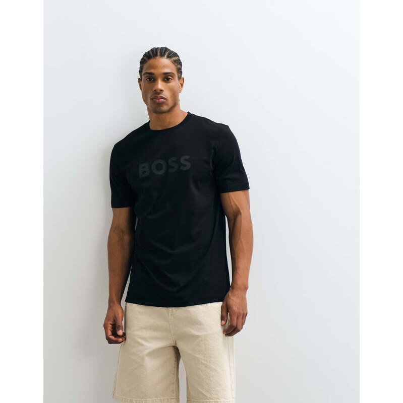 BOSS Orange regular fit tonal logo t-shirt in black