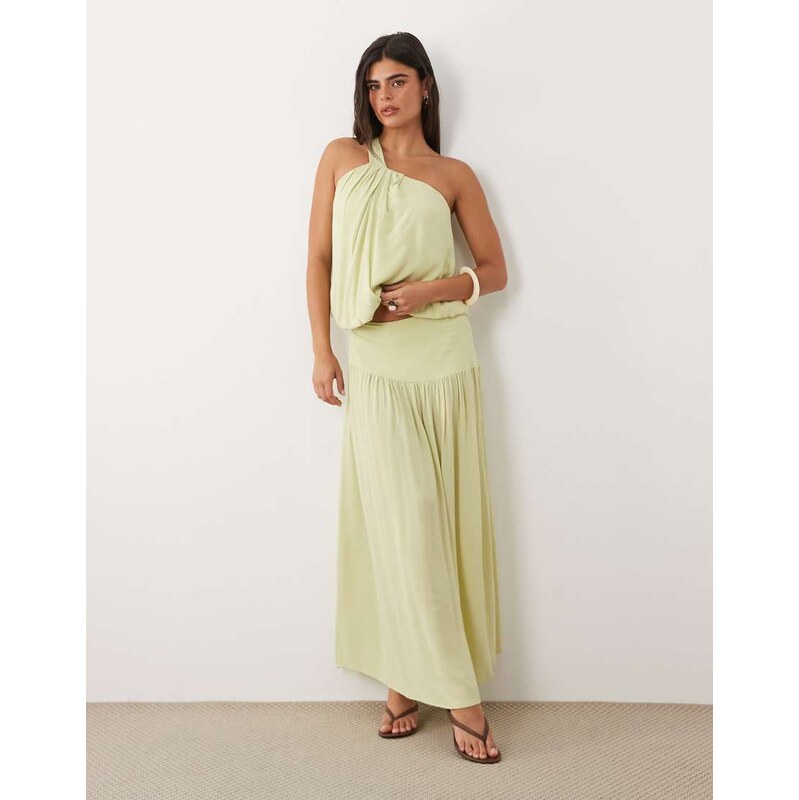 Motel fang maxi skirt co-ord in pistachio green