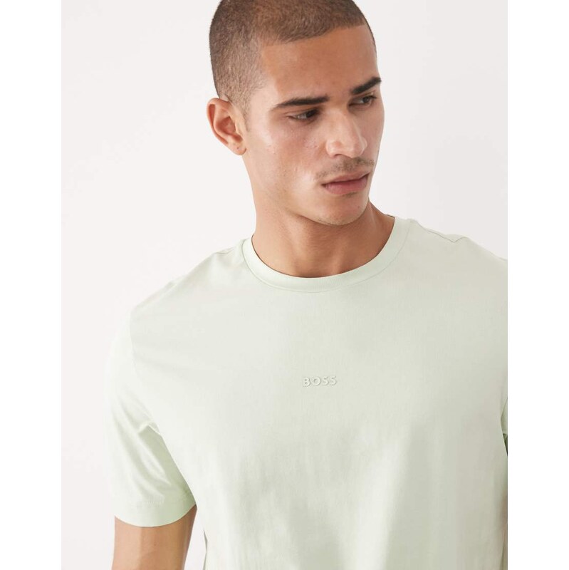 BOSS Orange chest logo t-shirt in sage-Green