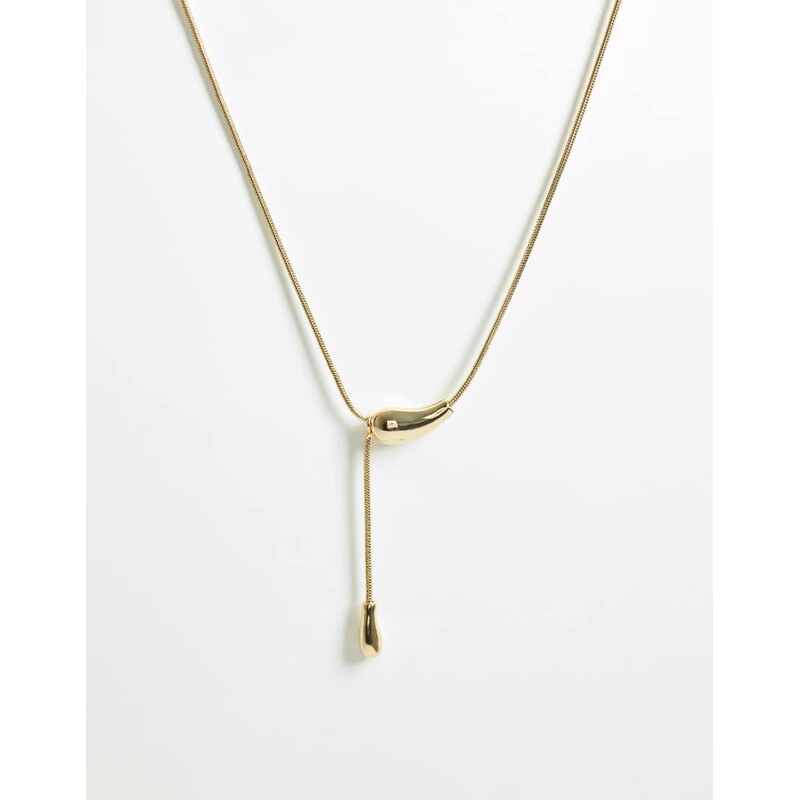 DesignB London DesignB molten lariat necklace in gold