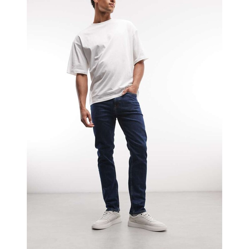 Boss Orange delaware slim fit jeans in mid wash-Navy
