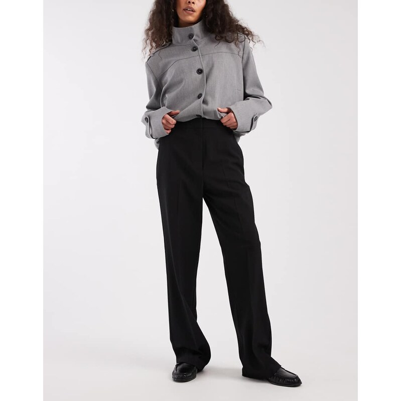 ASOS DESIGN tailored slim straight trousers in black