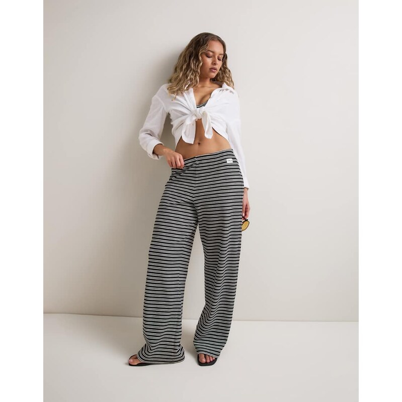 TALA striped knit trousers in black - BLACK