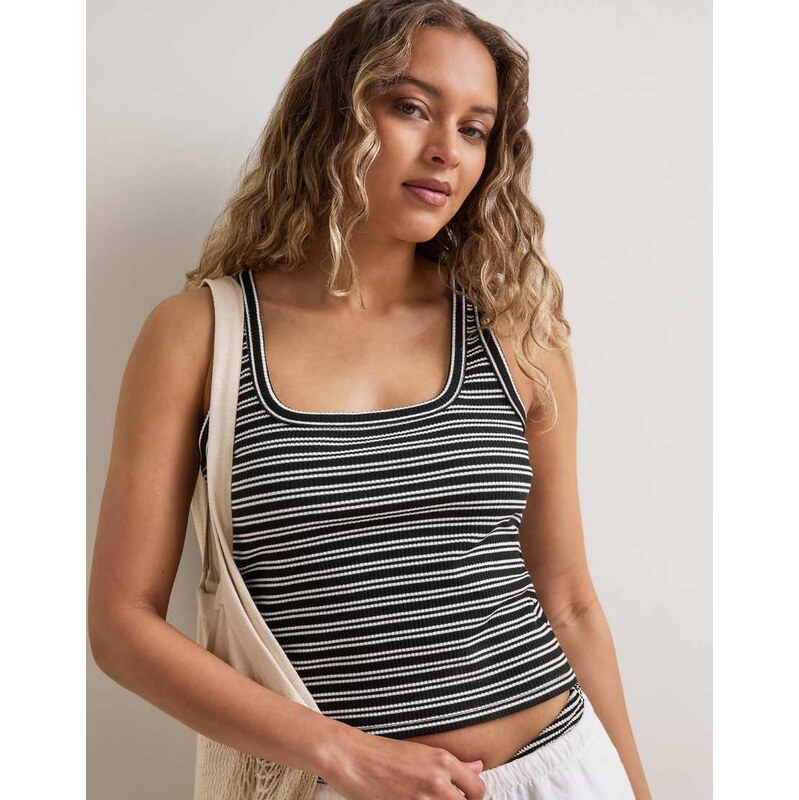 TALA striped knit vest in black - BLACK