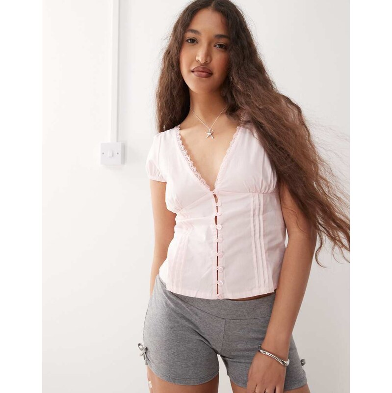 Motel ilias corset top in pale pink