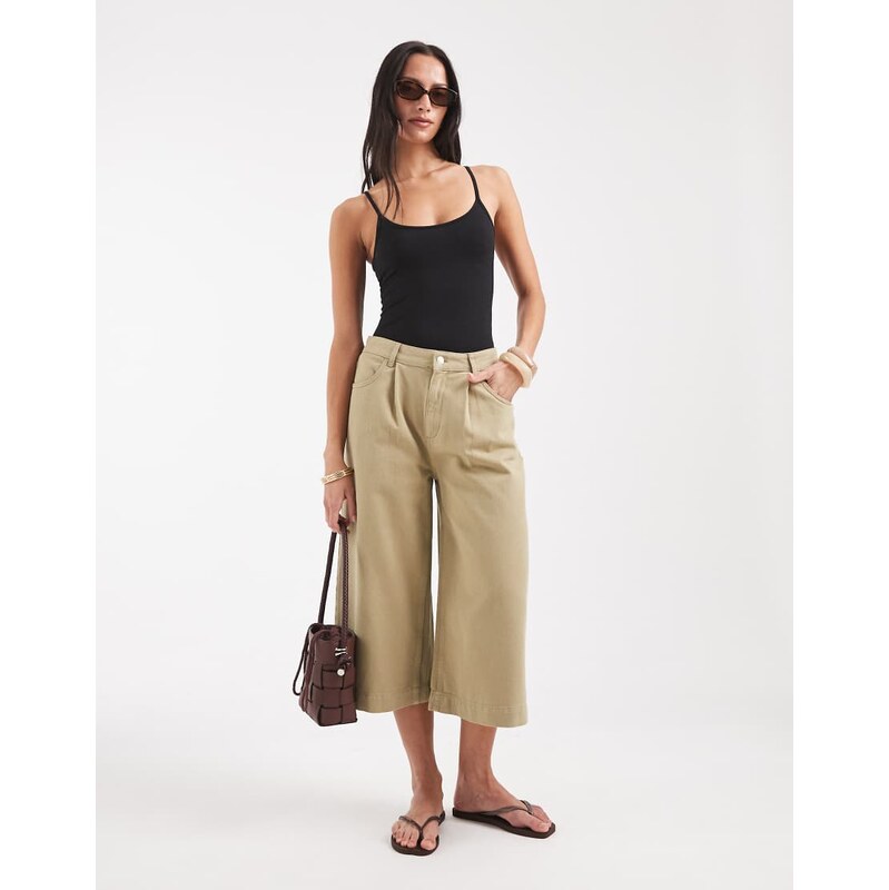 ASOS DESIGN longline bermuda in sand wash-Neutral
