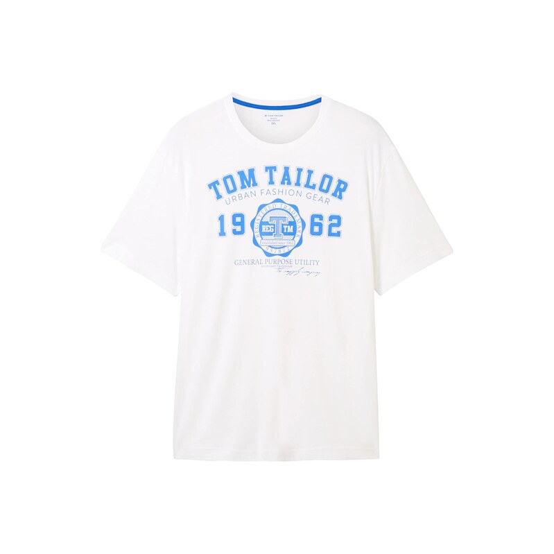 TOM TAILOR Men + Tričko modrá / bílá