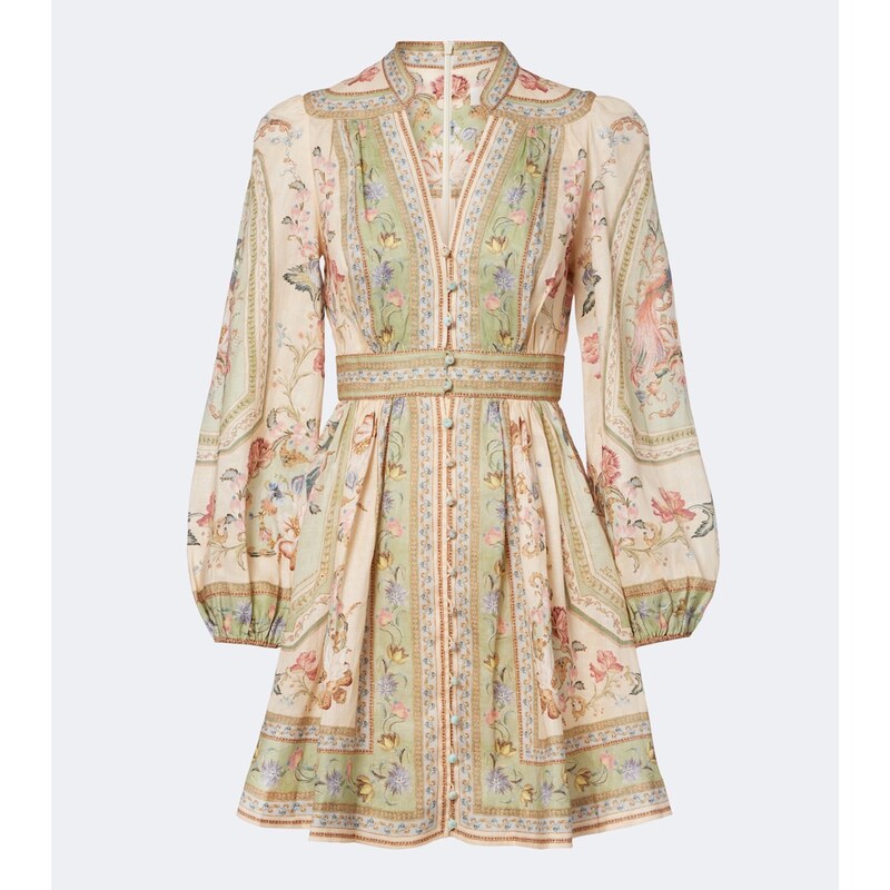 Zimmermann Roselight floral linen minidress