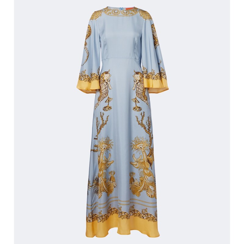 La DoubleJ Sorella printed silk twill maxi dress