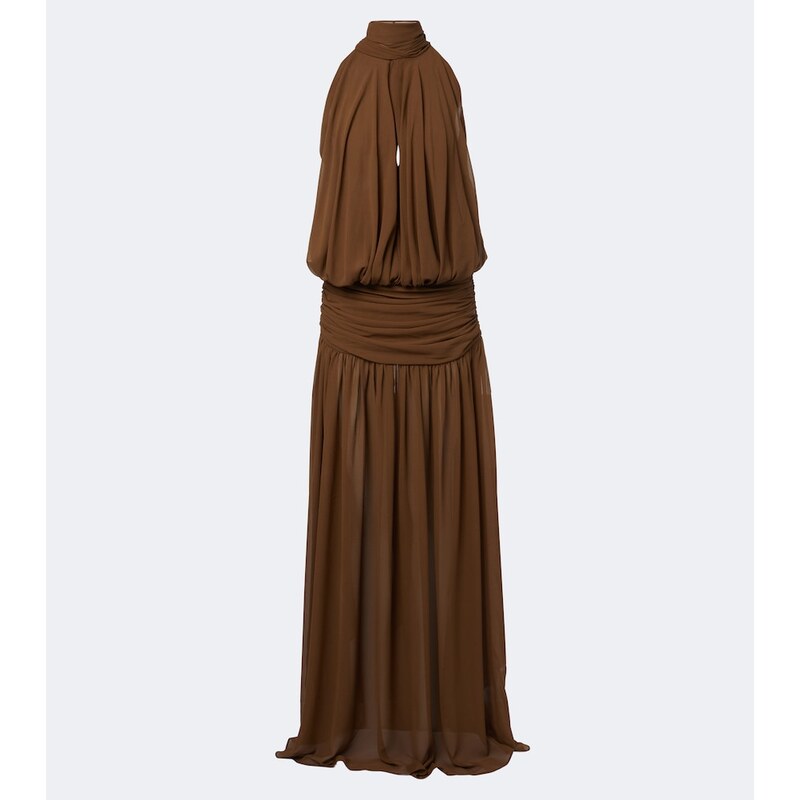 De La Vali Cruz draped chiffon maxi dress