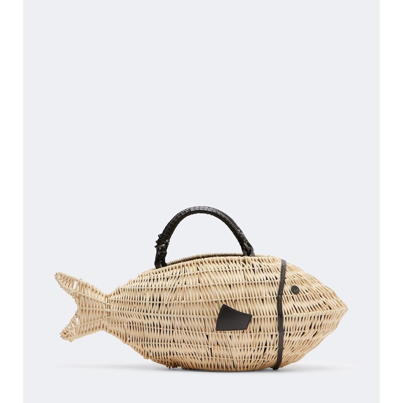 Staud Cleo Small wicker top-handle bag