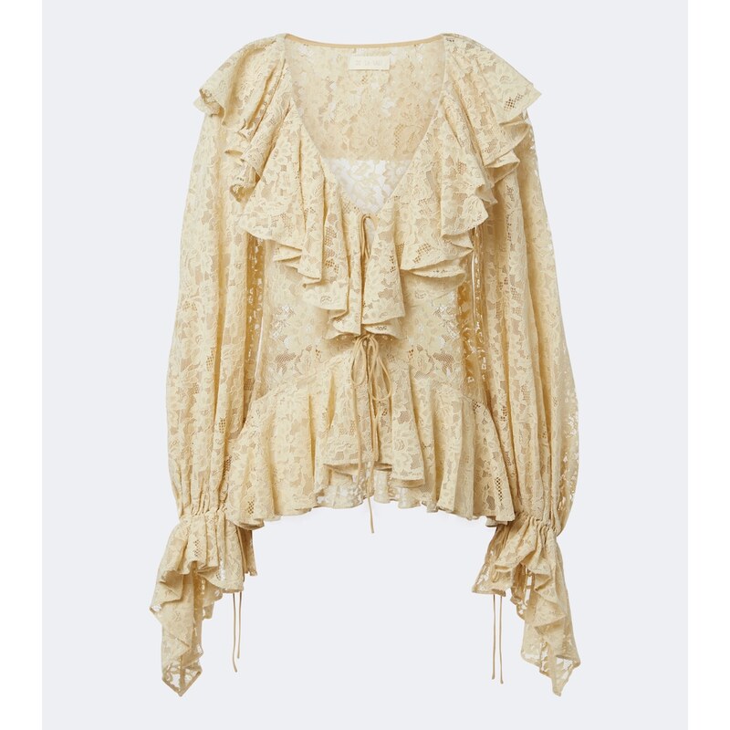 De La Vali Mija ruffled lace blouse