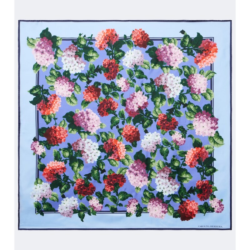 Carolina Herrera Floral silk twill scarf