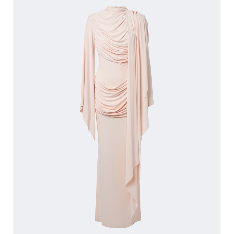 De La Vali Perisa draped caped jersey maxi dress