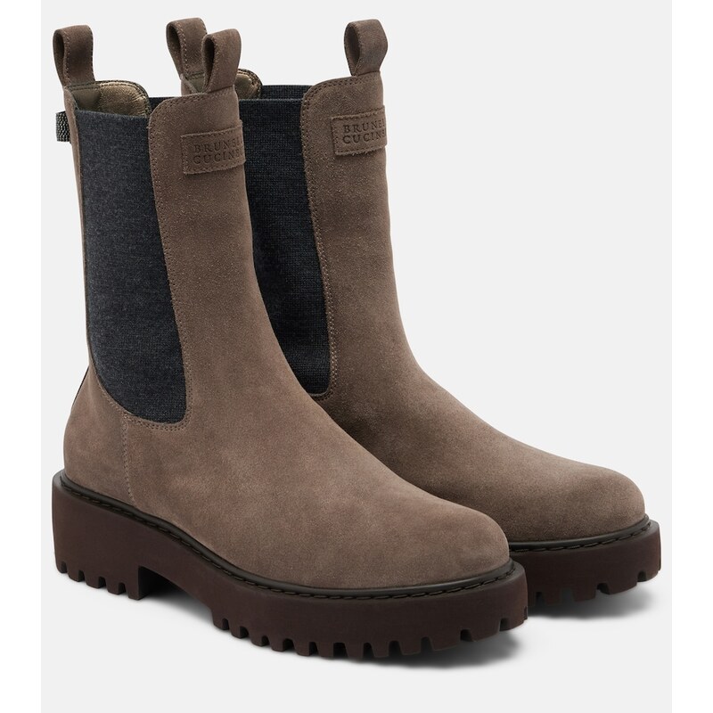 Brunello Cucinelli Monili suede Chelsea boots