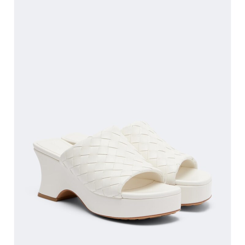 Bottega Veneta Rosita Intrecciato leather wedge mules