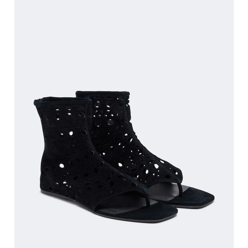 Alaia AlaÃ¯a Neo Vienne suede thong sandals