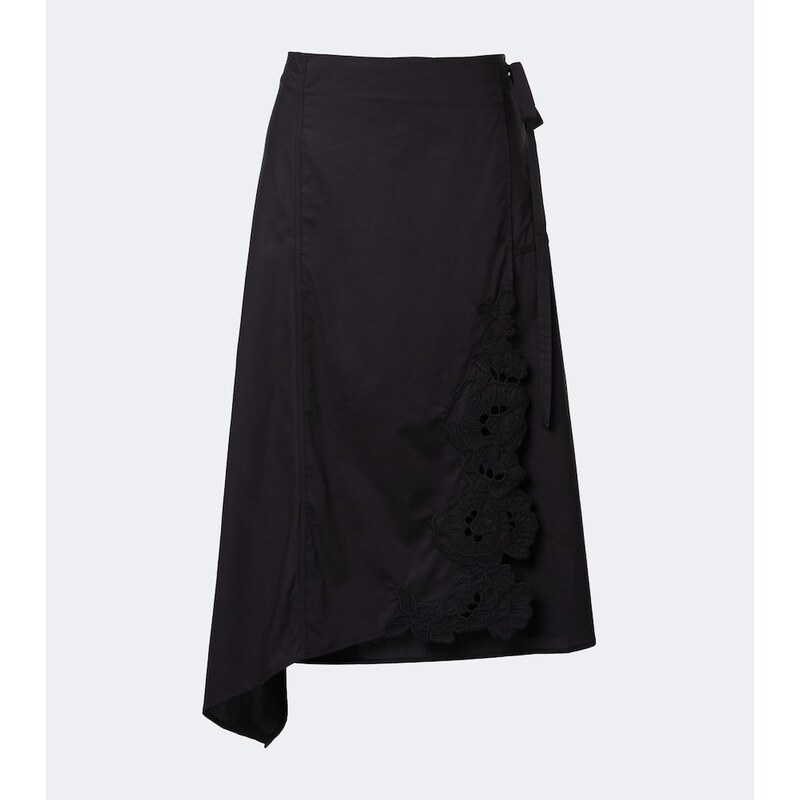 SIR Klara asymmetric cotton midi skirt