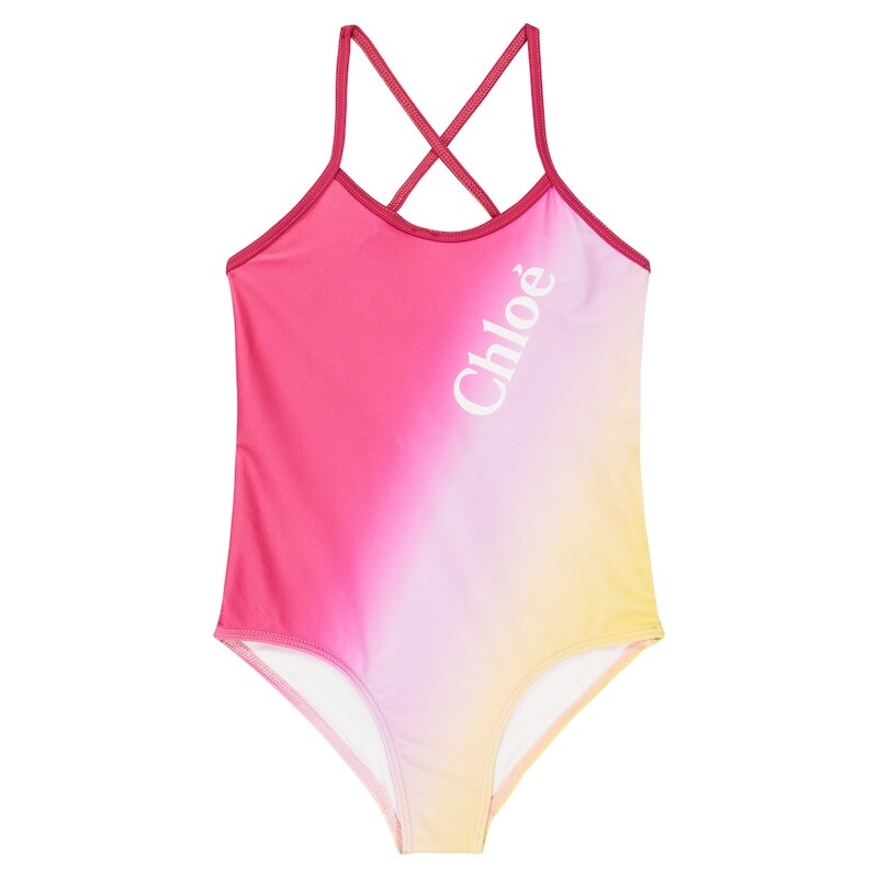 Chloé Kids Logo tie-dye swimsuit