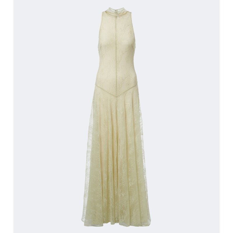 De La Vali Palomina halterneck lace maxi dress